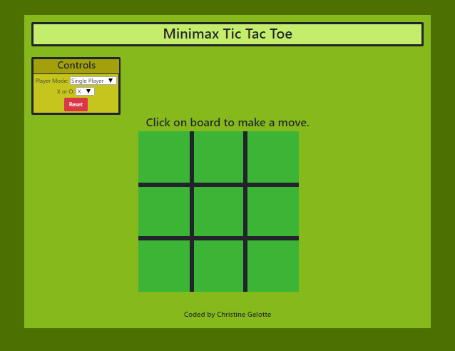 Minimax Tic Tac Toe